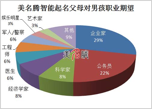 美名騰寶寶起名男孩職業(yè)期望統計